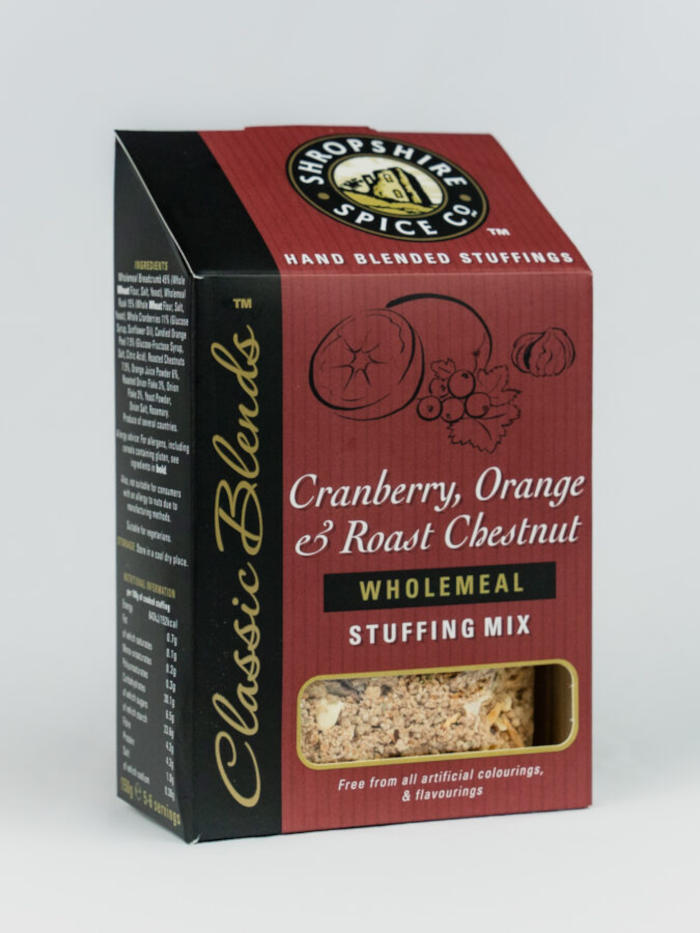 The Surrey Butchers: Shropshire Spice Co - Cranberry, Orange & Roast Chestnut Wholemeal Stuffing Mix - 150g